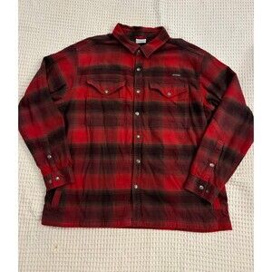 Columbia Flannel Shacket XXL Shirt Jacket red grey